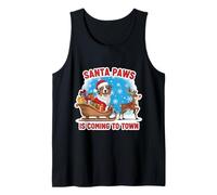Santa Paws is Coming Christmas Australian Shepherd Dog Owner Tank Top