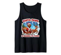 Santa Paws is Coming Christmas RRhodesian Ridgeback Dog Xmas Tank Top