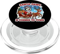 Santa Paws Is Coming To Town Christmas Alaskan Malamute Dog PopSockets PopGrip for MagSafe