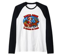 Santa Paws is Coming to Town Christmas Brittany Dog Owner Raglan Baseball Tee