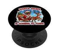 Santa Paws Is Coming To Town Christmas Brussels Griffon Dog PopSockets Adhesive PopGrip
