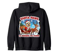 Santa Paws Is Coming To Town Christmas Cairn Terrier Dog Fun Zip Hoodie