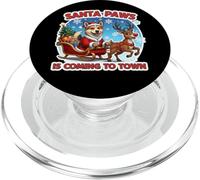 Santa Paws Is Coming To Town Christmas Canaan Dog Owner Xmas PopSockets PopGrip for MagSafe