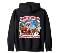 Santa Paws Is Coming To Town Christmas Chihuahua Dog Owner Zip Hoodie