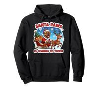 Santa Paws Is Coming To Town Christmas Dogue de Bordeaux Dog Pullover Hoodie