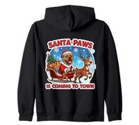 Santa Paws Is Coming To Town Christmas Dogue de Bordeaux Dog Zip Hoodie