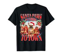 Santa Paws is Coming to Town Christmas French Bulldog Funny T-Shirt