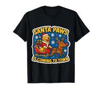 Santa Paws is Coming to Town Christmas Golden Retriever Dog T-Shirt