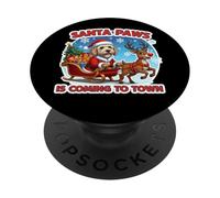 Santa Paws Is Coming To Town Christmas Lagotto Romagnolo Dog PopSockets Adhesive PopGrip