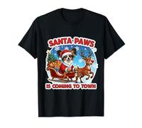 Santa Paws is Coming to Town Christmas Papillon Dog Owner T-Shirt
