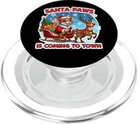 Santa Paws Is Coming To Town Christmas Pet Mouse Owner Lover PopSockets PopGrip for MagSafe