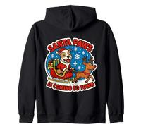 Santa Paws Is Coming To Town Christmas Pit Bull Dog Owner Zip Hoodie