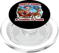 Santa Paws Is Coming To Town Christmas Russell Terrier Dog PopSockets PopGrip for MagSafe