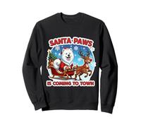 Santa Paws Is Coming To Town Christmas Samoyed Dog Owner Fun Sweatshirt