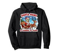 Santa Paws Is Coming To Town Christmas Swedish Vallhund Dog Pullover Hoodie