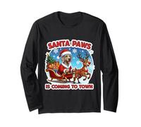 Santa Paws is Coming to Town Christmas Weimaraner Dog Owner Long Sleeve T-Shirt