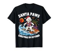 Santa Paws Merry Christmas in October Bichon Frise Dog Lover T-Shirt