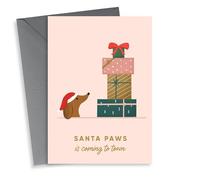 Santa Paws Sausage Dog Christmas Card