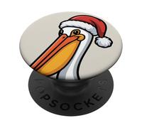 Santa Pelican Christmas Ugly Xmas Sweater PopSockets Adhesive PopGrip