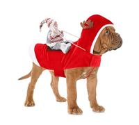 Santa Pet Costume, Complete Festive Claus Suit with Hat for Small Medium Large Dogs Cats Holiday Photoshoot
