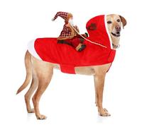 Santa Pet Costume, Complete Festive Claus Suit with Hat for Small Medium Large Dogs Cats Holiday Photoshoot