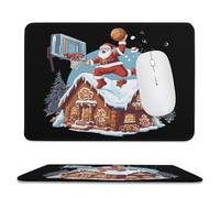 Santa Playing Basketball Trendy Gaming Mouse Pad Rubber Base Non-Slip Large Desk Mat Home Office 7.9"x9.4"