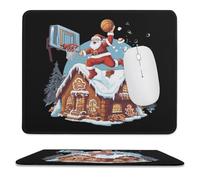 Santa Playing Basketball Trendy Gaming Mouse Pad Rubber Base Non-Slip Large Desk Mat Home Office 9.8"x11.8"