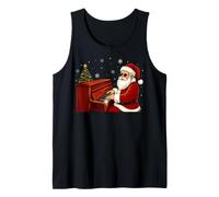 Santa Playing Piano Cool Christmas Scene Tank Top