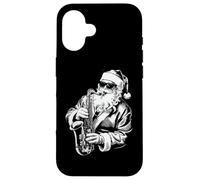 Santa Playing Saxophone Jazz Funny Saxophonist Santa Case for iPhone 16