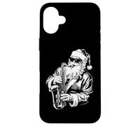 Santa Playing Saxophone Jazz Funny Saxophonist Santa Case for iPhone 16 Plus