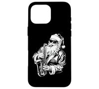 Santa Playing Saxophone Jazz Funny Saxophonist Santa Case for iPhone 16 Pro Max