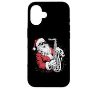 Santa Playing Saxophone Jazz Funny Xmas Saxophonist Santa Case for iPhone 16