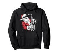 Santa Playing Saxophone Jazz Funny Xmas Saxophonist Santa Pullover Hoodie