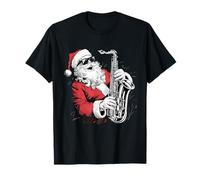 Santa Playing Saxophone Jazz Funny Xmas Saxophonist Santa T-Shirt