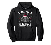 Santa Plays 18436572 When He's Alone - V8 Engine Christmas Pullover Hoodie