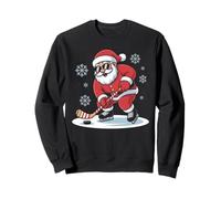 Santa Plays Ice Hockey Funny Christmas Winter Sports Fan Sweatshirt