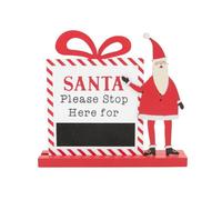 Santa Please Stop Here Chalk Board Decoration - White