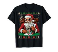 Santa Poker Night Ugly Christmas Sweater Gambling Card Games T-Shirt