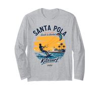 Santa Pola Kitesurf Spain Retro Sunset Costa-Blanca Surfer Long Sleeve T-Shirt