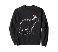 Santa Polar bear Christmas color led light Xmas Polar bear Sweatshirt