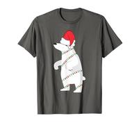 Santa Polar bear Christmas Xmas lights Polar bear Christmas T-Shirt