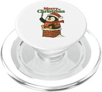 Santa Pooping Down Chimney Shirt Funny Naughty Xmas Penguin PopSockets PopGrip for MagSafe