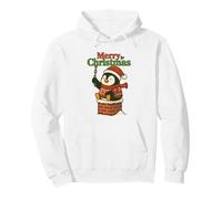 Santa Pooping Down Chimney Shirt Funny Naughty Xmas Penguin Pullover Hoodie