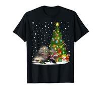 Santa Porcupine Xmas Tree Lighting Porcupine Christmas T-Shirt