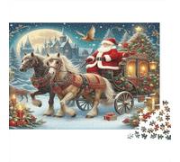 Santa Reading Letters Under Auroras 1000 Pieces Premium Cardstock Jigsaw Puzzle Set for Adults, Educational Challenge, Home Leisure Activity, Great Gift Idea for Puzzle Fans 52x38cm/1000pcs