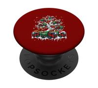 Santa Reindeer Garbage Trucks On Tree Xmas Lights Flowers PopSockets Adhesive PopGrip