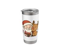 Santa Reindeer Hug Stainless Steel Insulated Tumbler