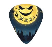 Santa-Reindeer-Pumpkins-Xmas-Hats 12 Pack Guitar Picks With 3 Thicknesses And Storage Box, Abs Plectrums For Electric Bass Guitar Players