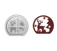 Santa/Reindeer Silicone Mold for Festival, D5831 3 | Santa / Reindeer Silicone Mold for Epoxy Resin Tealight Holder, Christmas Decoration, Easy Demolding