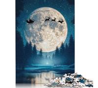 Santa Reindeer Sleigh Fly Puzzle Jigsaw Creative Puzzles For Grown Ups 500 Piece Jigsaw Puzzles For Adults And Teenagers Jigsaw Puzzle Educational Toys Gift 500pcs (52x38cm)